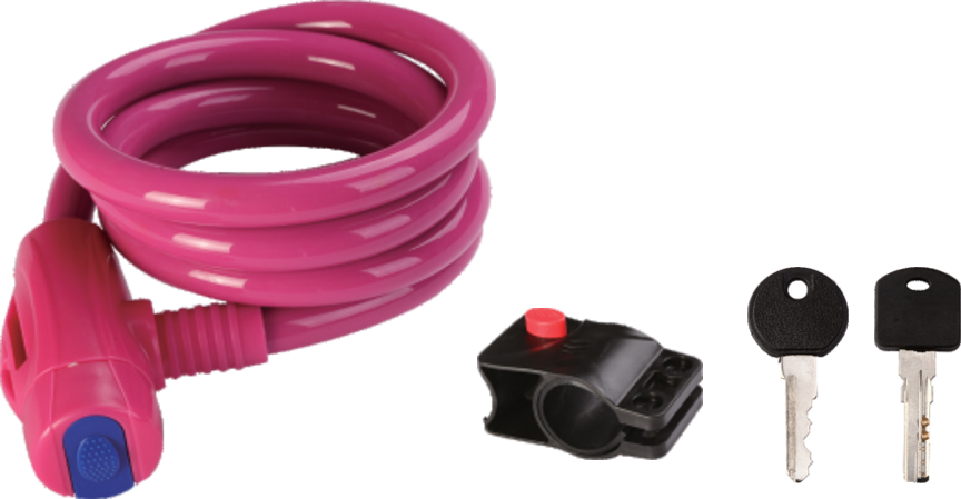 Spiral cable lock - multicolor - Φ12 X 1000mm