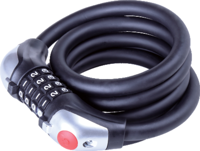 Spiral Combination cable lock - Φ10/12mm - 1000mm