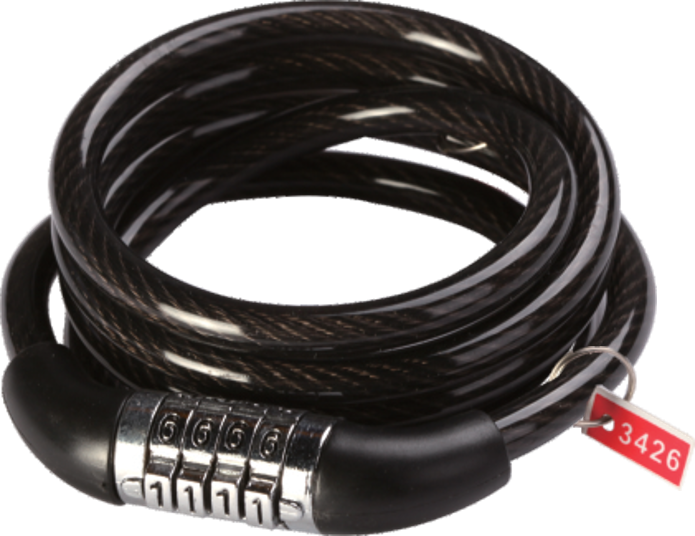 Spiral Combination cable lock - Φ6/8/10mm - 1000mm