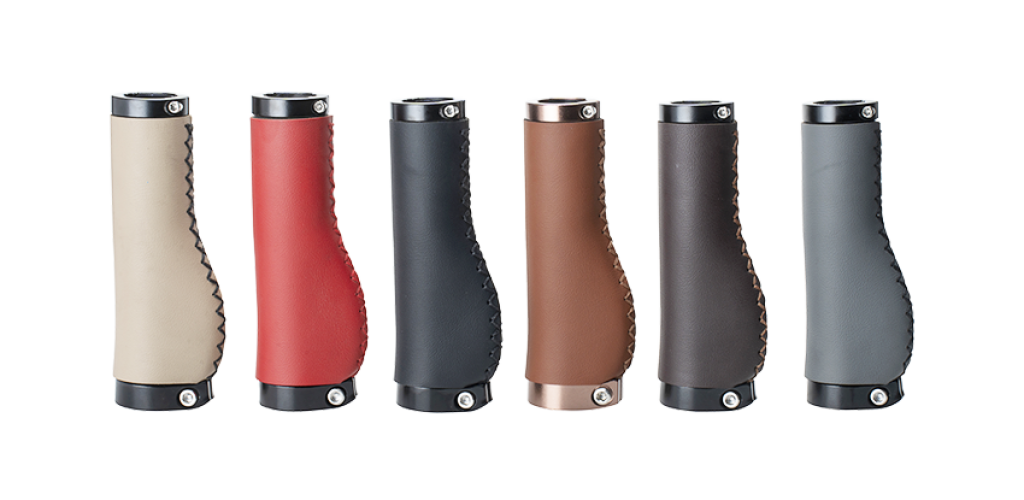 Handlebar grip with 2 Locks, PU / Leather, 130mm