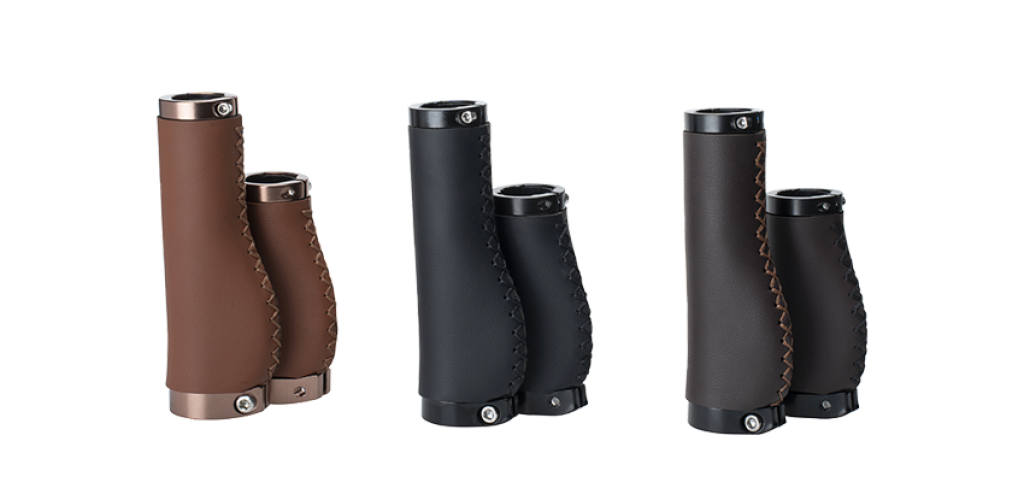 Handlebar grip with 2 Locks, PU / Leather, 130mm - 92mm